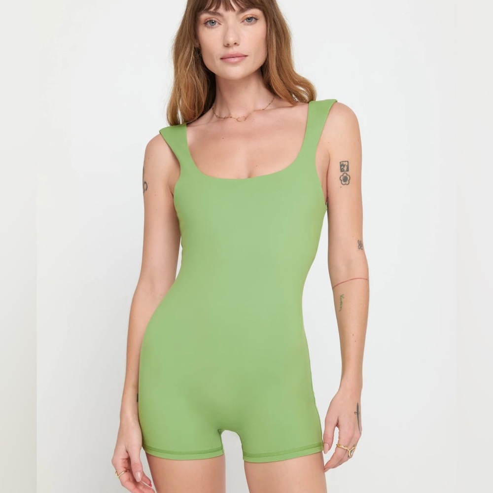 NWT Spiritual Gangster Salem Short Bodysuit in Green Size XS/Retail $118